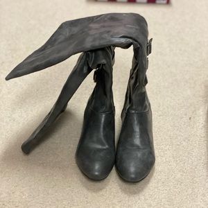 Size 8 Madden Girl charcoal grey  leather size 8 knee high
